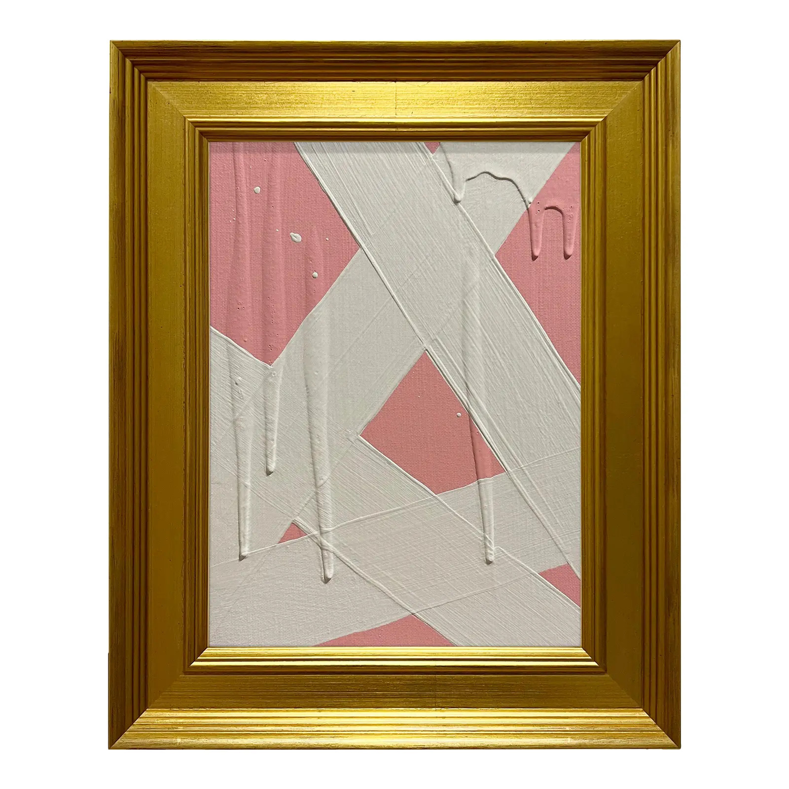 Ron Giusti Mini Abstract Blush Cream Acrylic Painting | Chairish