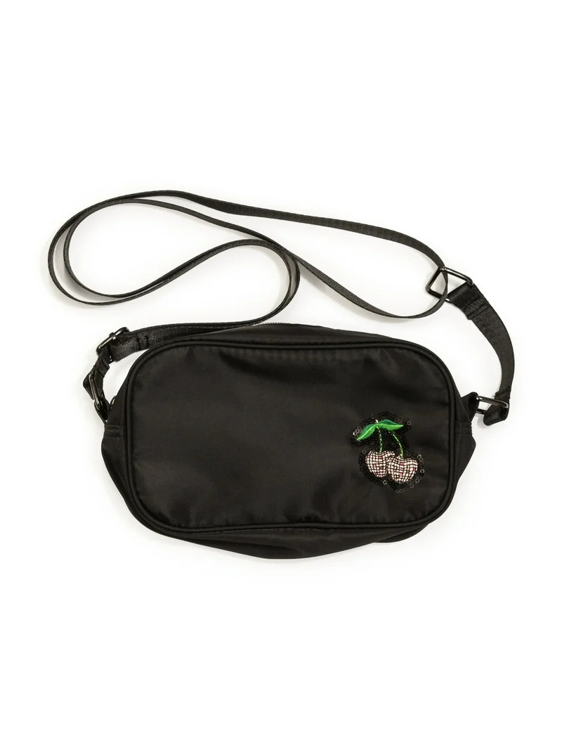 Heart Disco Cherry Crossbody Bag, Black, 9" x 6", Valentine's Day by Way To Celebrate | Walmart (US)