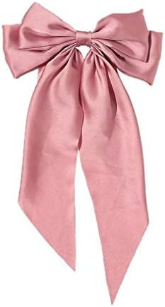 ROWAG Ribbon Hairclip Vintage Satin Bow Bowknot Hairpin Women Hair Clip (Pink) | Amazon (US)