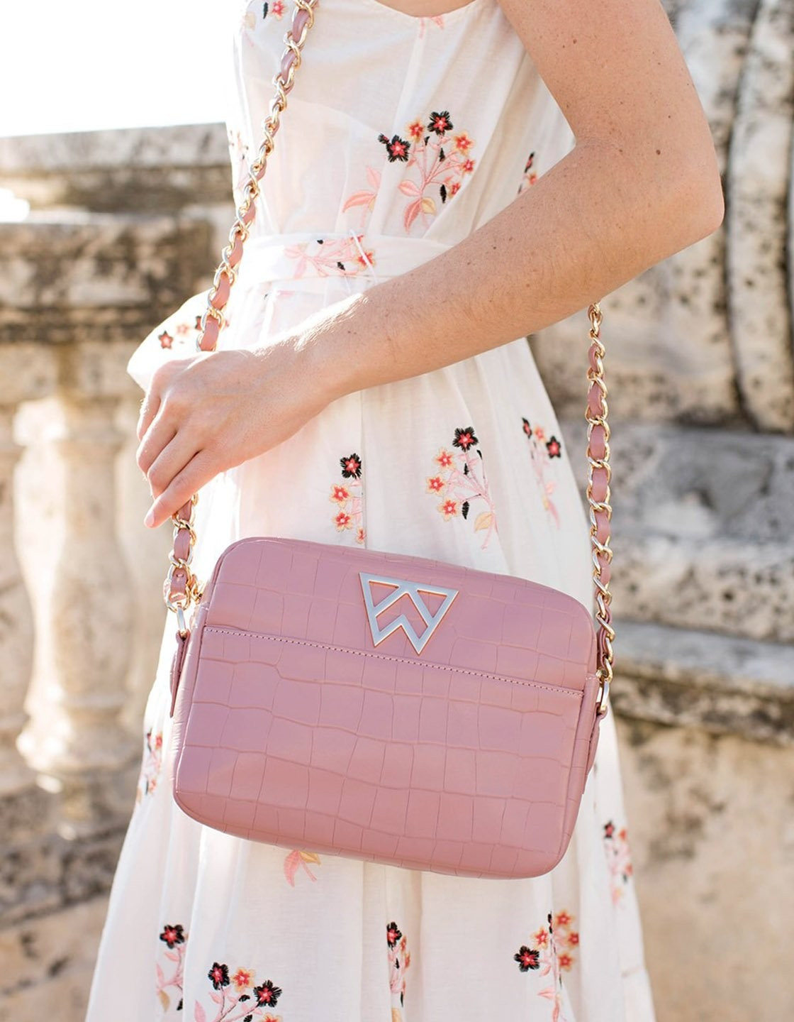 Mingle Mingle Mini in Rose Croco | Kelly Wynne Handbags