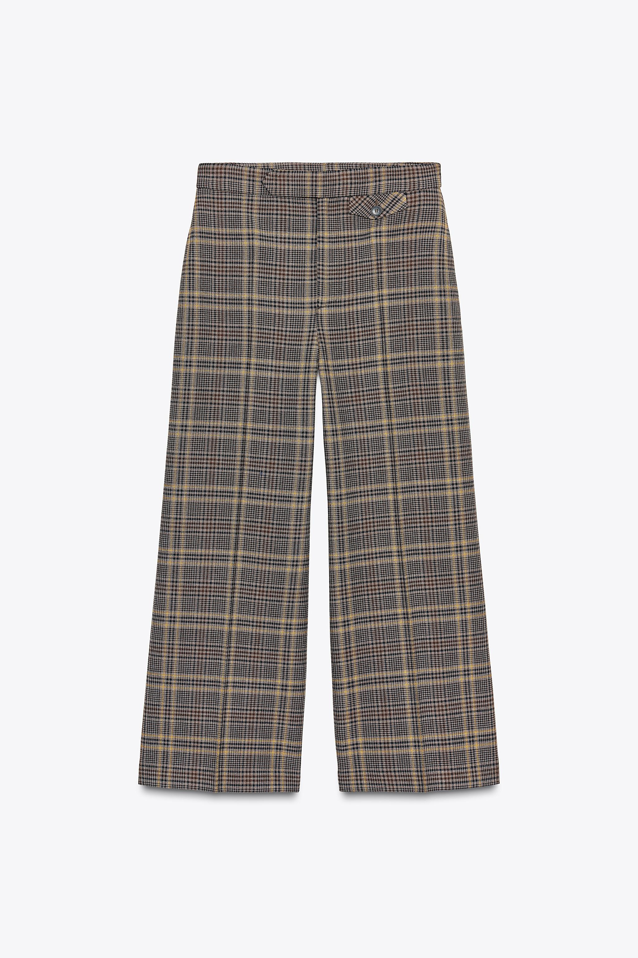 ZW COLLECTION PLAID ANKLE PANTS | Zara Canada