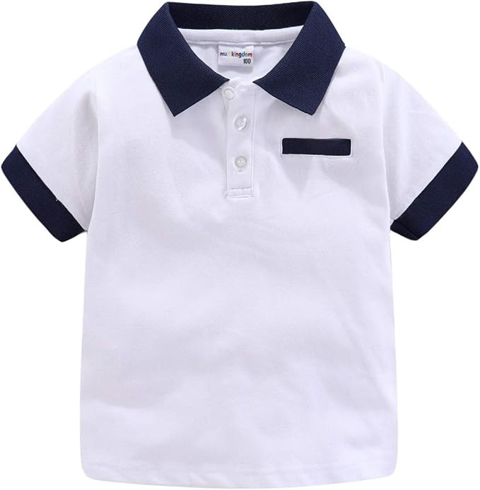 Mud Kingdom Boys Polo Shirt Short Sleeve School Uniform Pique Polo Summer | Amazon (US)