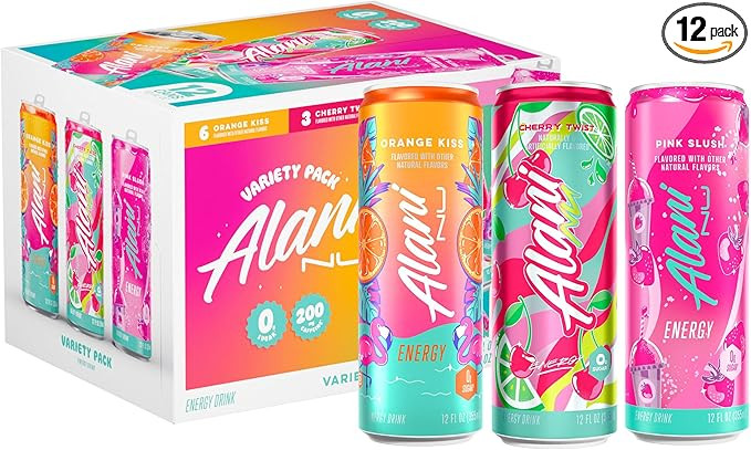 Alani Nu VARIETY PACK CHERRY TWIST, PINK SLUSH, ORANGE KISS Sugar Free, Low Calorie Energy Drinks... | Amazon (US)