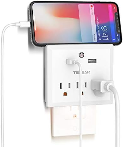 Multi Plug Outlet Extender with USB Wall Charger and Night Light, 3 Electrical Outlet Splitter 2 ... | Amazon (US)