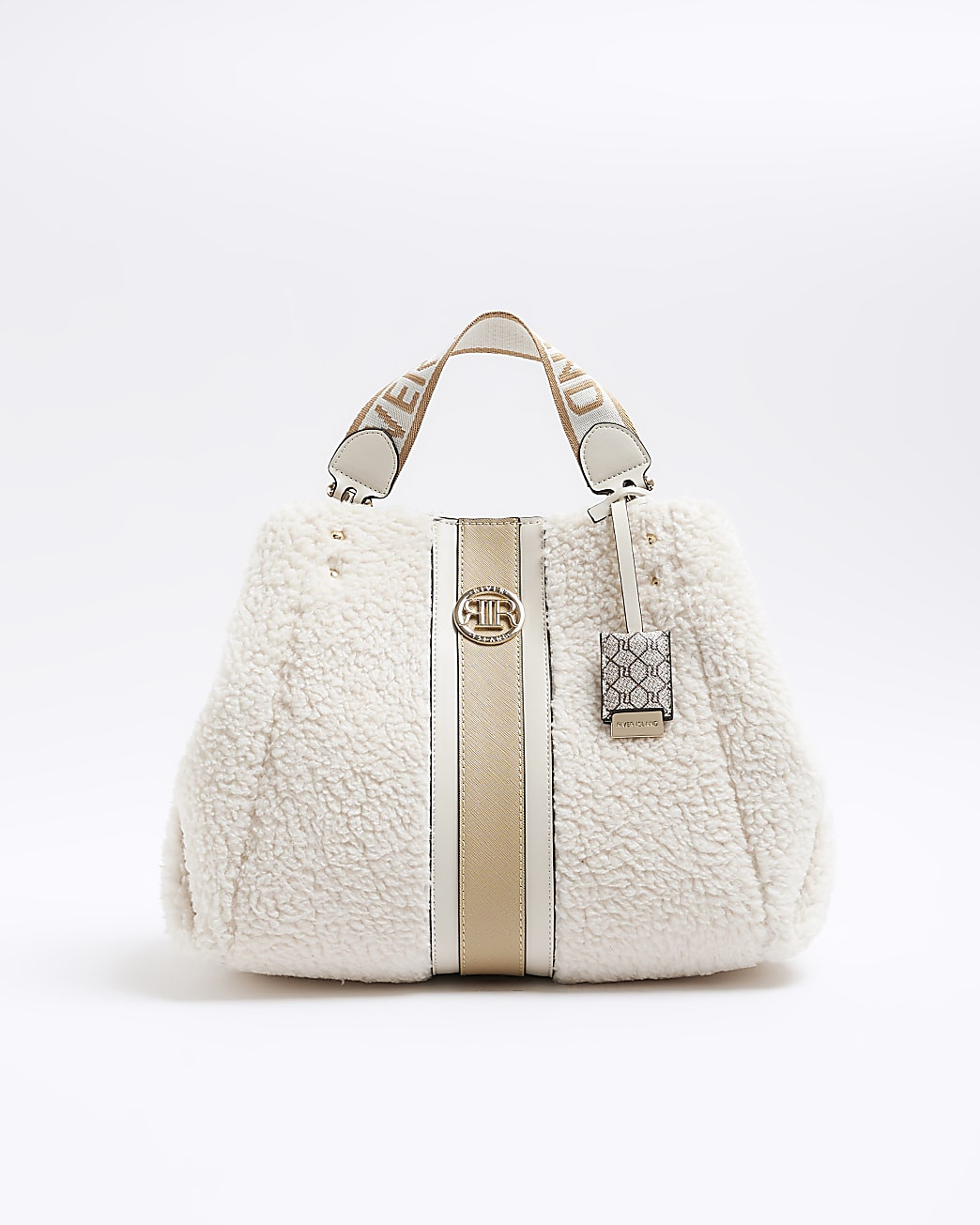 Beige borg shopper bag | River Island (UK & IE)