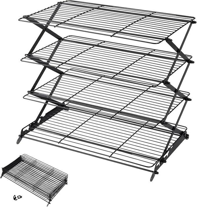 Geesta 2/3/4-Tier Upgraded Collapsible Cooling Rack with Adjustable 3 Setting Design Stackable Ro... | Amazon (US)