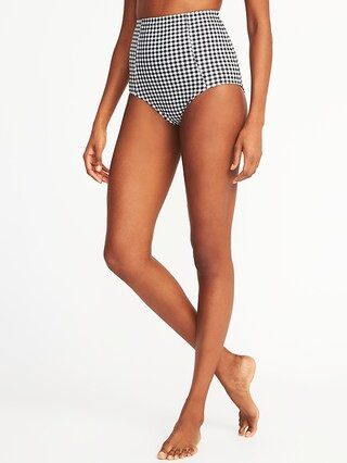 Old Navy Womens High-Waist Swim Bottoms For Women Gingham Size L | Old Navy US