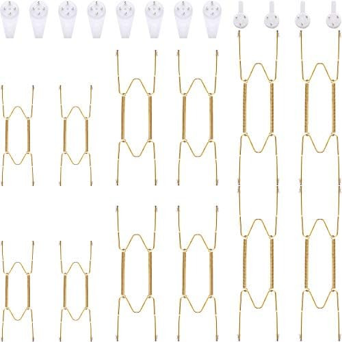 Hotop 12 Pieces Plate Hangers for Wall Stainless Steel Wire Invisible Plate Hangers Heavy Duty Di... | Amazon (US)