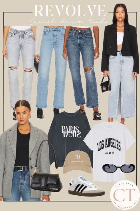 Favorite denim from Revolve! 
Anine Bing sweatshirt, Anine Bing tee, jeans, straight leg jeans, booties, business casual, wool blazer

#LTKfindsunder50 #LTKstyletip #LTKfindsunder100