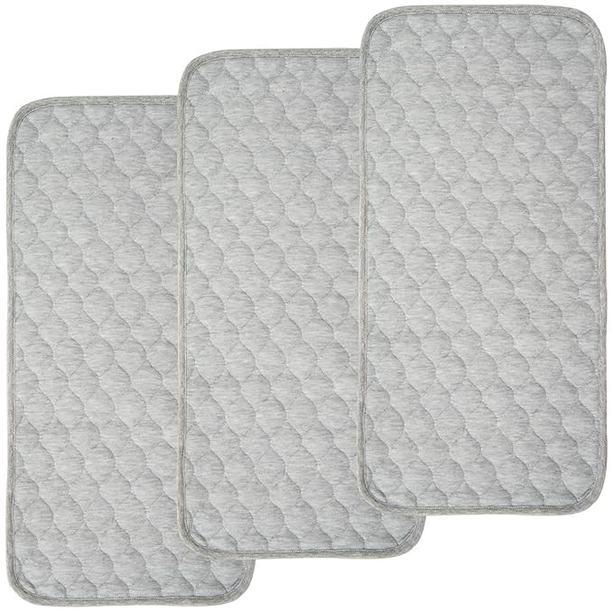 BlueSnail Bamboo Quilted Thicker Waterproof Changing Pad Liners, 3 Count (Gray) | Amazon (US)