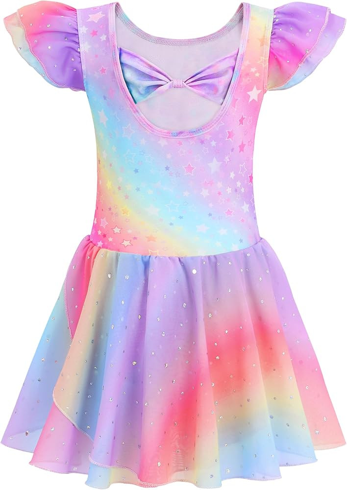 Ballet Leotards for Girls Toddler Dance Leotards Short/Long Sleeve Skirt Ballerina Outfits | Amazon (US)