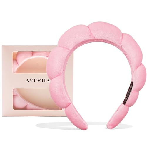 Ayesha Spa Headband for Women Sponge Headband for Washing Face Clouds Soft Hairband Skincare Makeup Headbands for Women Girls Shower Makeup Skincare (Pink) | Amazon (US)
