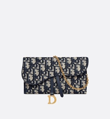 Saddle Wallet Blue Dior Oblique Jacquard | Dior Beauty (US)
