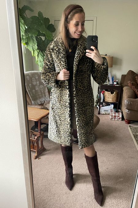 Faux fur leopard coat 😍 linking some secondhand options for my exact coat (generously sized, I’m in an XS) as well as some similar ones! 
.
Mob wife aesthetic cheetah print coat leopard print coat winter outfit amazon finds 

#LTKstyletip #LTKfindsunder100 #LTKsalealert