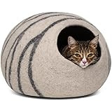 Woolygon - Wool Cat Cave Bed Handcrafted from 100% Merino Wool, Eco-Friendly Felt Cat Cave for In... | Amazon (US)