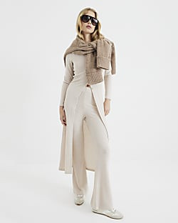 Cream Wide Leg Trousers | River Island UK & IE