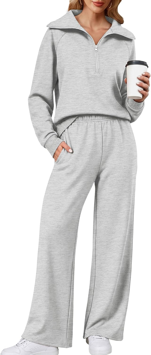Sampeel Two Piece Sweat Sets for Women Cozy Sweatsuits Fashion Lounge Matching Sets Clothing | Amazon (US)