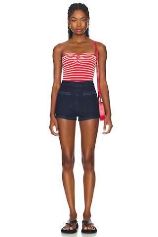 Hunza G Brooke One Piece in Red & White Stripe from Revolve.com | Revolve Clothing (Global)