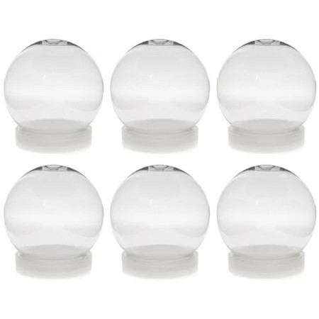 Creative Hobbies 4 Inch DIY Clear Plastic Water Globe Snow Globe with Screw Off Cap -Great for DIY Snow Globes -6 Pack | Walmart (US)