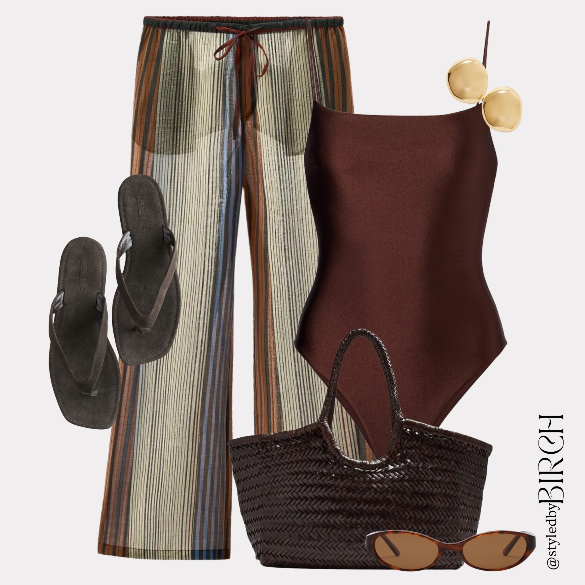 Stripes are making the most beautiful comeback right now and I am completely here for it ☀️

#ootd #outfitinspo #stripestyle #beachfashion #holidaystyle

Tags 🏷️
Chocolate brown one shoulder swimsuit, multicolour striped beach trousers, dark brown woven tote bag, dark brown suede flip flops, gold dome earrings, tortoiseshell oval sunglasses

#LTKsummer #LTKeurope #LTKtravel