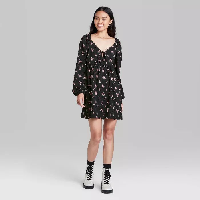 Women's Long Sleeve Tie-Front Muse Dress - Wild Fable™ | Target