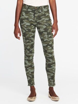 Mid-Rise Raw-Edge Camo-Print Rockstar Jeans for Women | Old Navy US