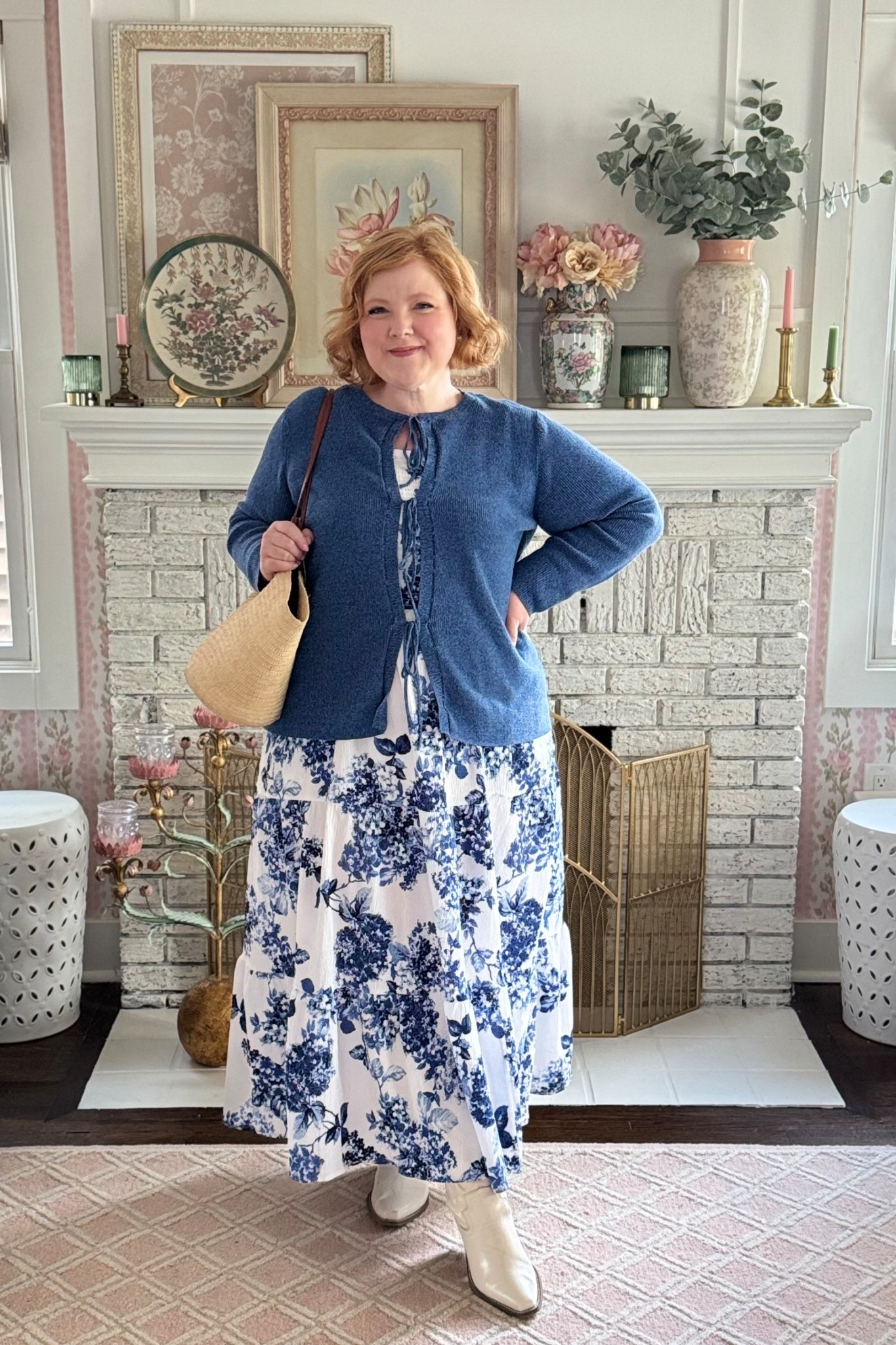Spring Outfit Idea 💙🤍🦋

Dress gifted by Lane Bryant size 14/16
Cardigan gifted by Ulla Popken size 16/18 (35% OFF with code WWWULLA)
Sezane Justine Basket Bag
Torrid wide fit cowgirl boots 

#LTKPlusSize #LTKMidsize #LTKootd