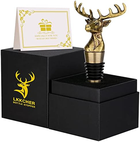 LKKCHER Deer Wine Bottle Stopper, Vintage Wine Gifts for Men Women, Father Gifts Birthday Gifts C... | Amazon (US)