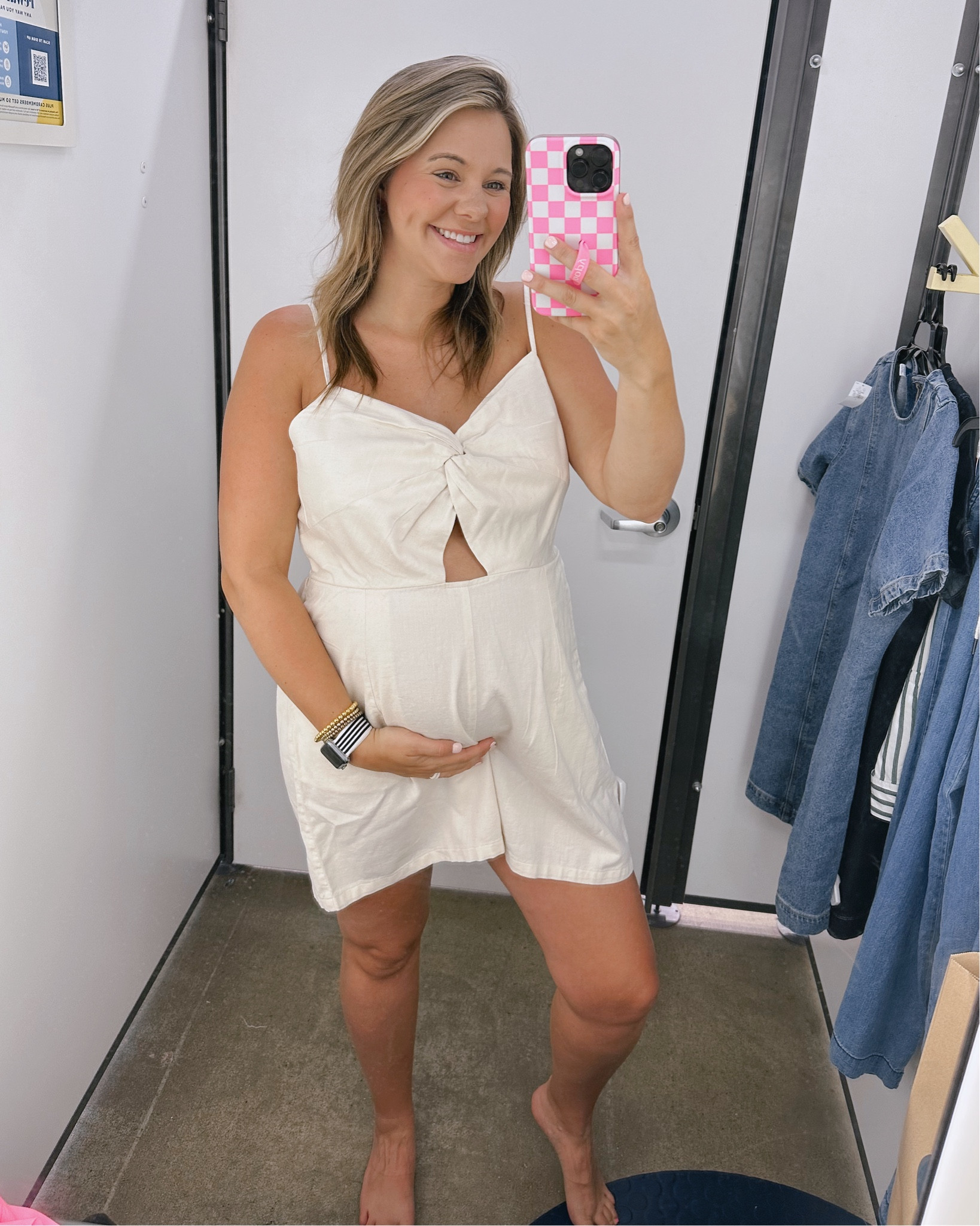 Summer romper with a bump 🤍

#LTKSeasonal #LTKBump #LTKSaleAlert