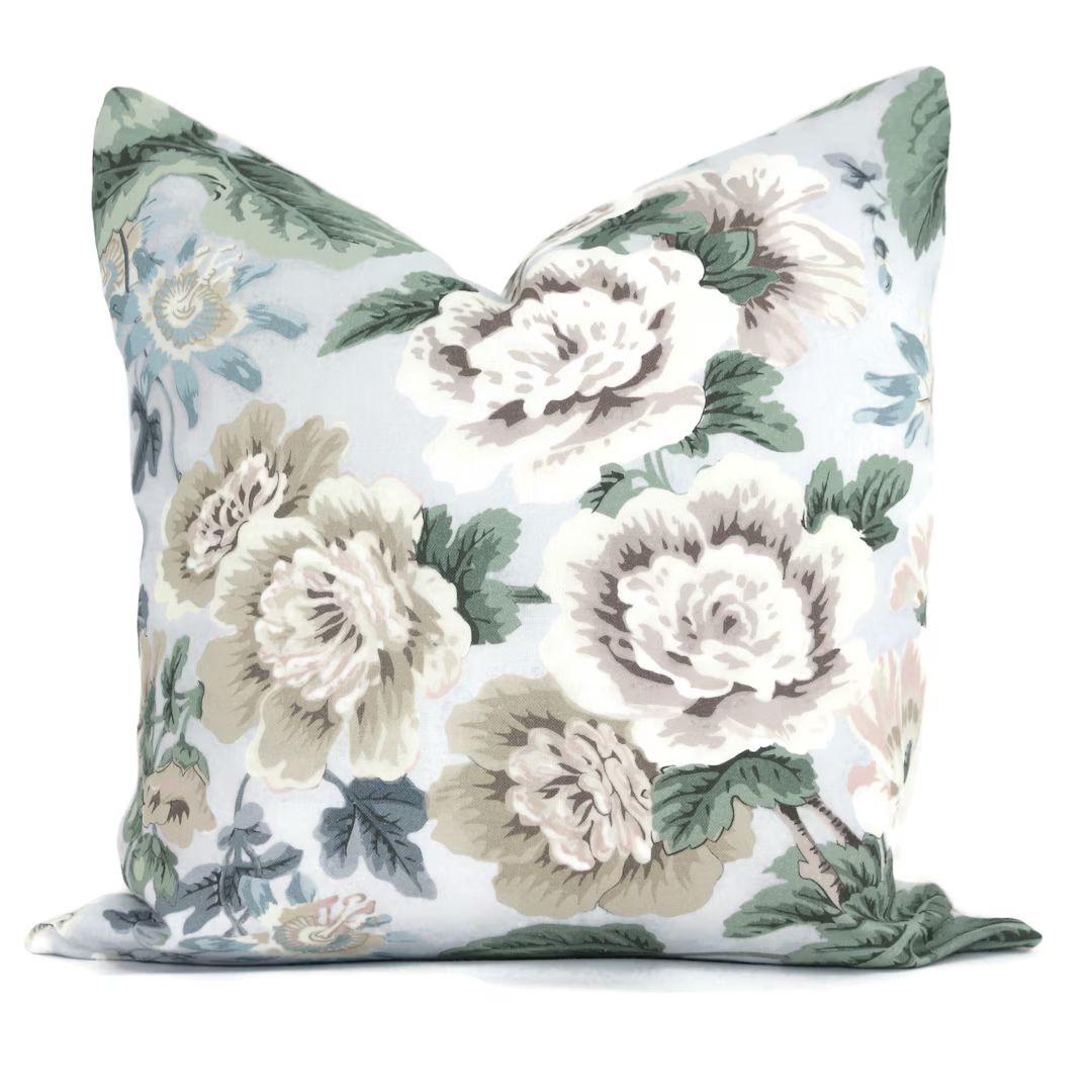 Scalamandre Rain Highgrove Floral Decorative Pillow Covers 18x18, 20x20 or 22x22, 24x24, 26x26, L... | Etsy (US)