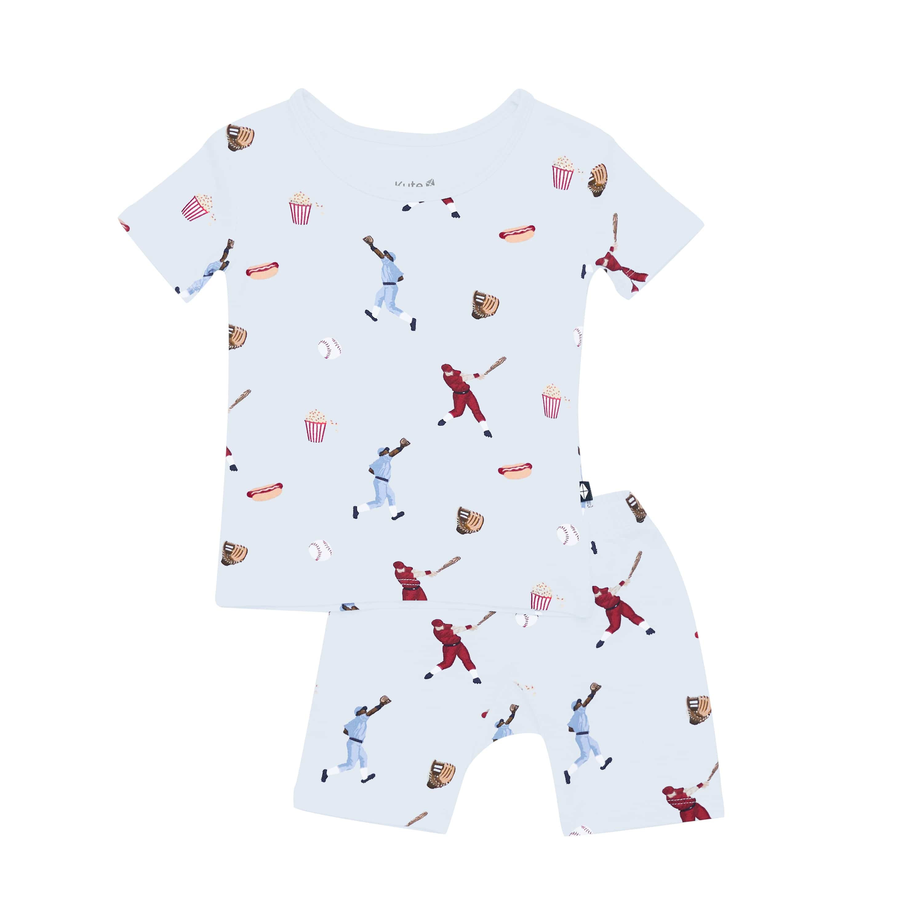 Short Sleeve Pajamas in Vintage Baseball | Kyte BABY
