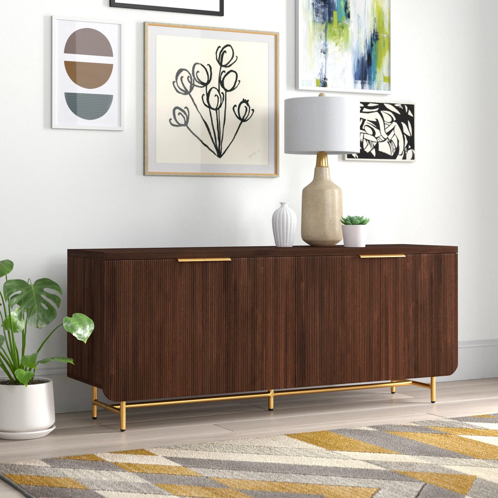 Ludlow Reeded 4-Door Sideboard | Wayfair North America
