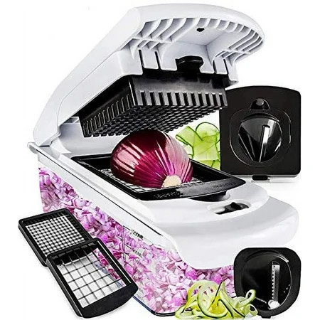 Fullstar Vegetable Chopper - Spiralizer Vegetable Slicer - Onion Chopper with Container - Pro Food Chopper - Slicer Dicer Cutter - 4 Blades | Walmart (US)