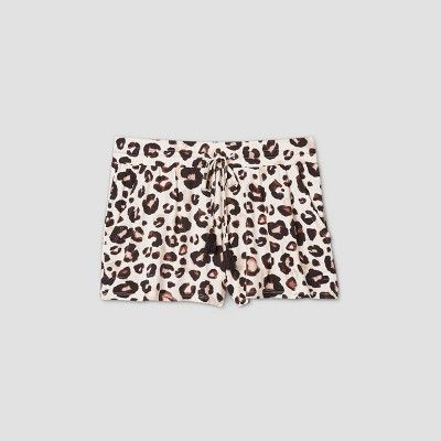 Women's Animal Print Beautifully Soft Pajama Shorts - Stars Above™ Oatmeal | Target