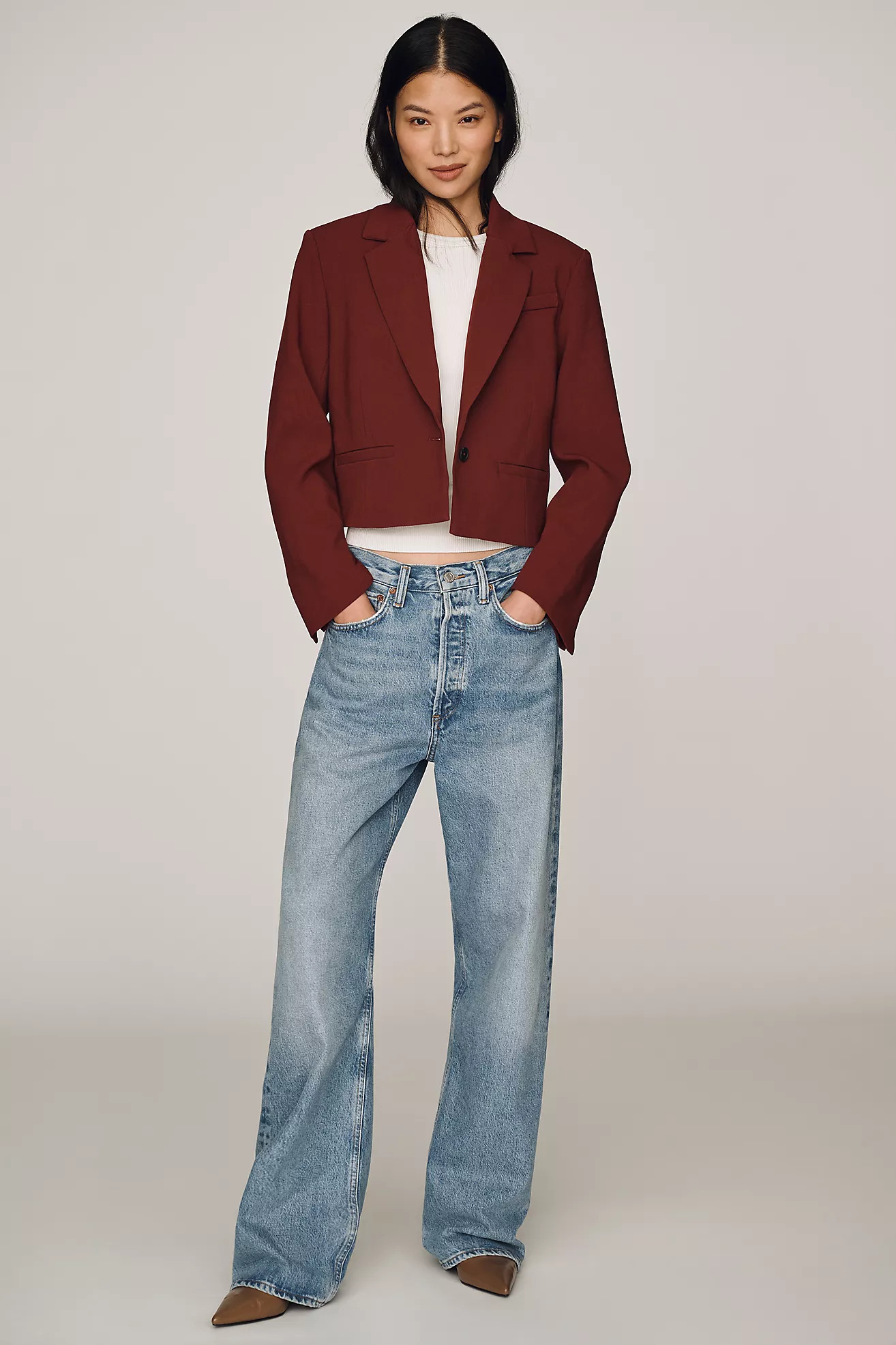 Maeve Crop Boxy Blazer | Anthropologie (US)