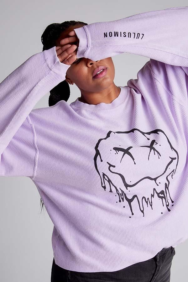 X SMILEY FACE CORDED OVERSIZED BF SWEATSHIRT | LULUSIMONSTUDIO