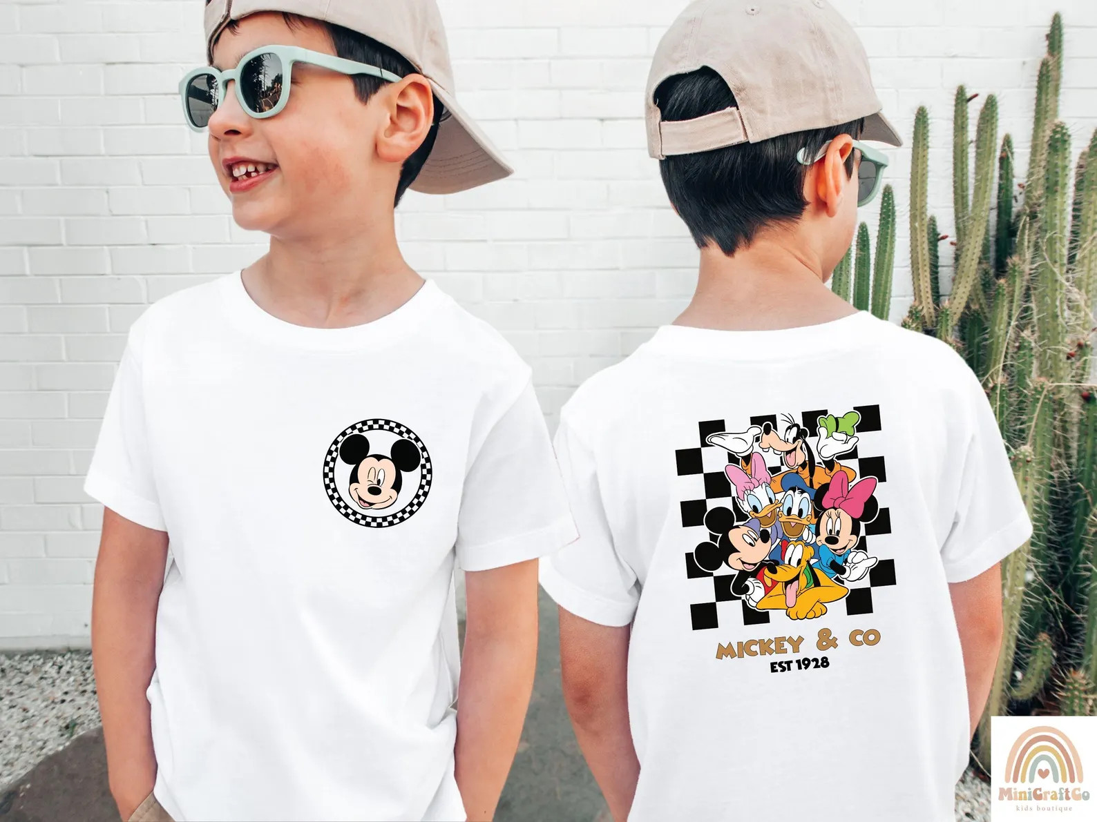 Checkered Mickey and Friends Kids Shirt, Toddler Boy Gift, Minnie Mouse, Mickey and Co T-shirt, D... | Etsy (US)