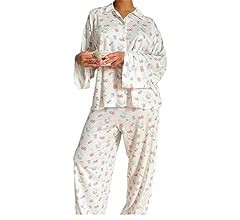 Raruxxin 2 Piece Printed Pajama Set for Women Cute Strawberry Floral Fruit Pattern Shirt Pants Sleep | Amazon (US)