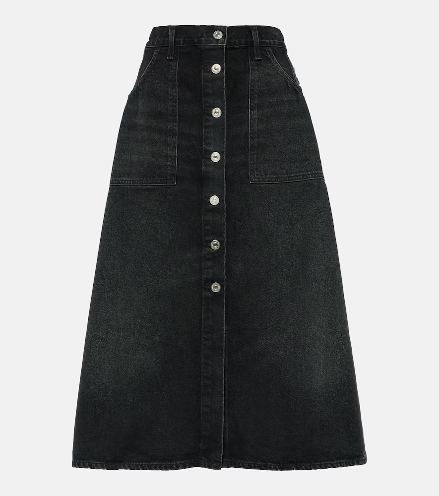 Citizens of Humanity Denim midi skirt | Mytheresa (UK)