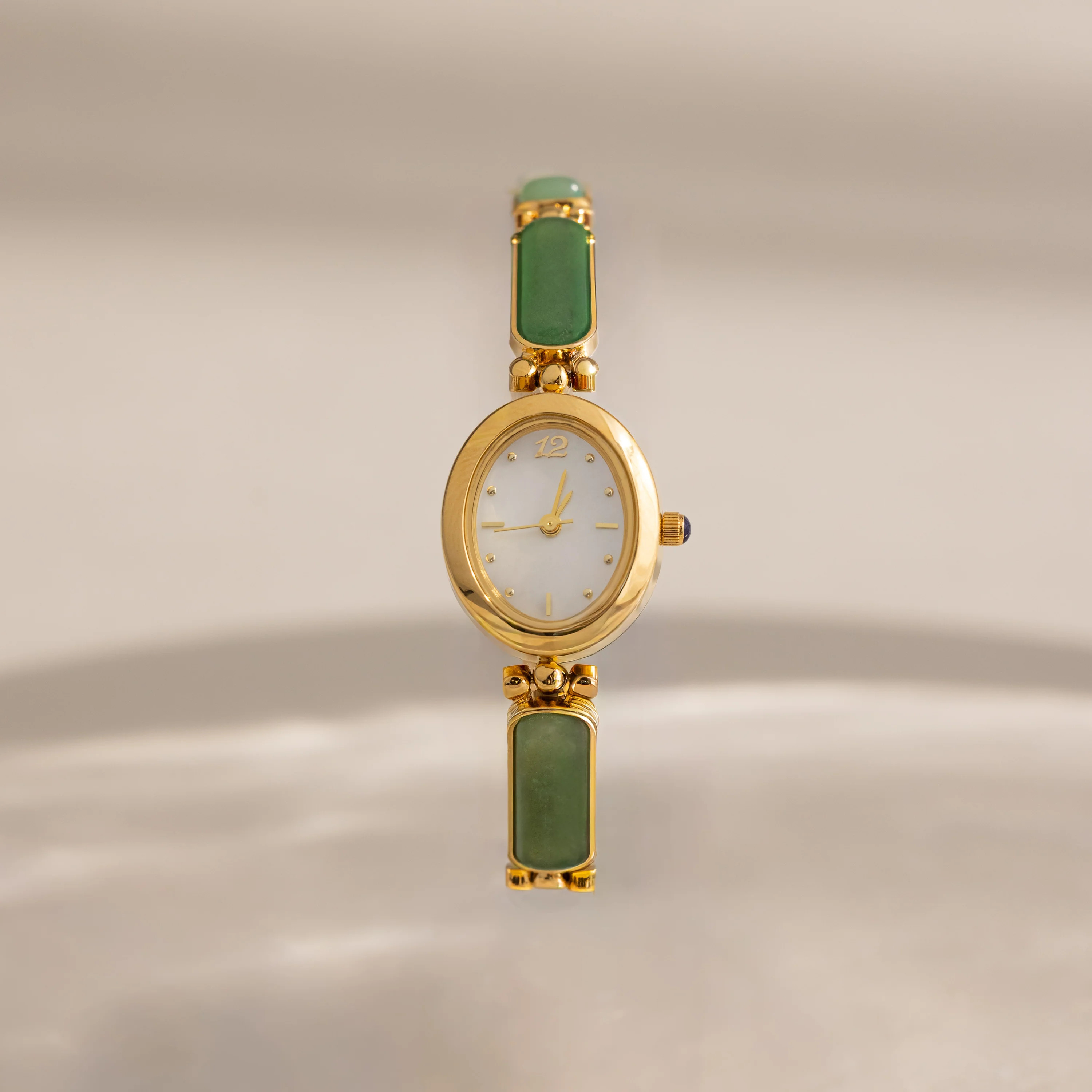 Green Jade Link Watch Timepiece | Christmas Gifts | Caitlyn Minimalist | Caitlyn Minimalist