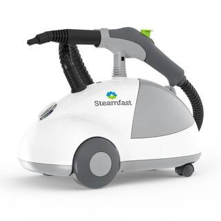 Corded Steam Cleaner for Most Surfaces in White with Wheels | The Home Depot