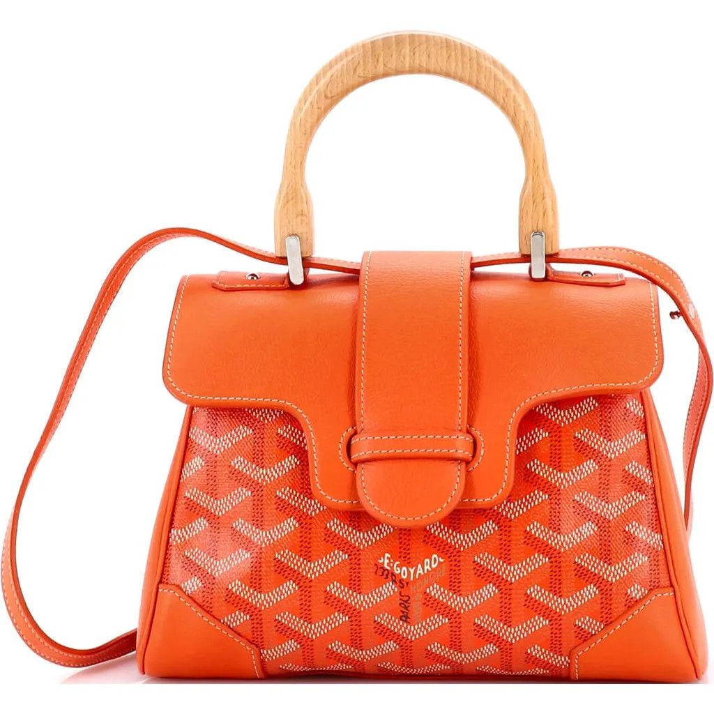 Pre-Owned Goyard Saigon Top Handle Bag Coated Canvas with Leather Mini in Orange at Nordstrom, Size X-Small | Nordstrom