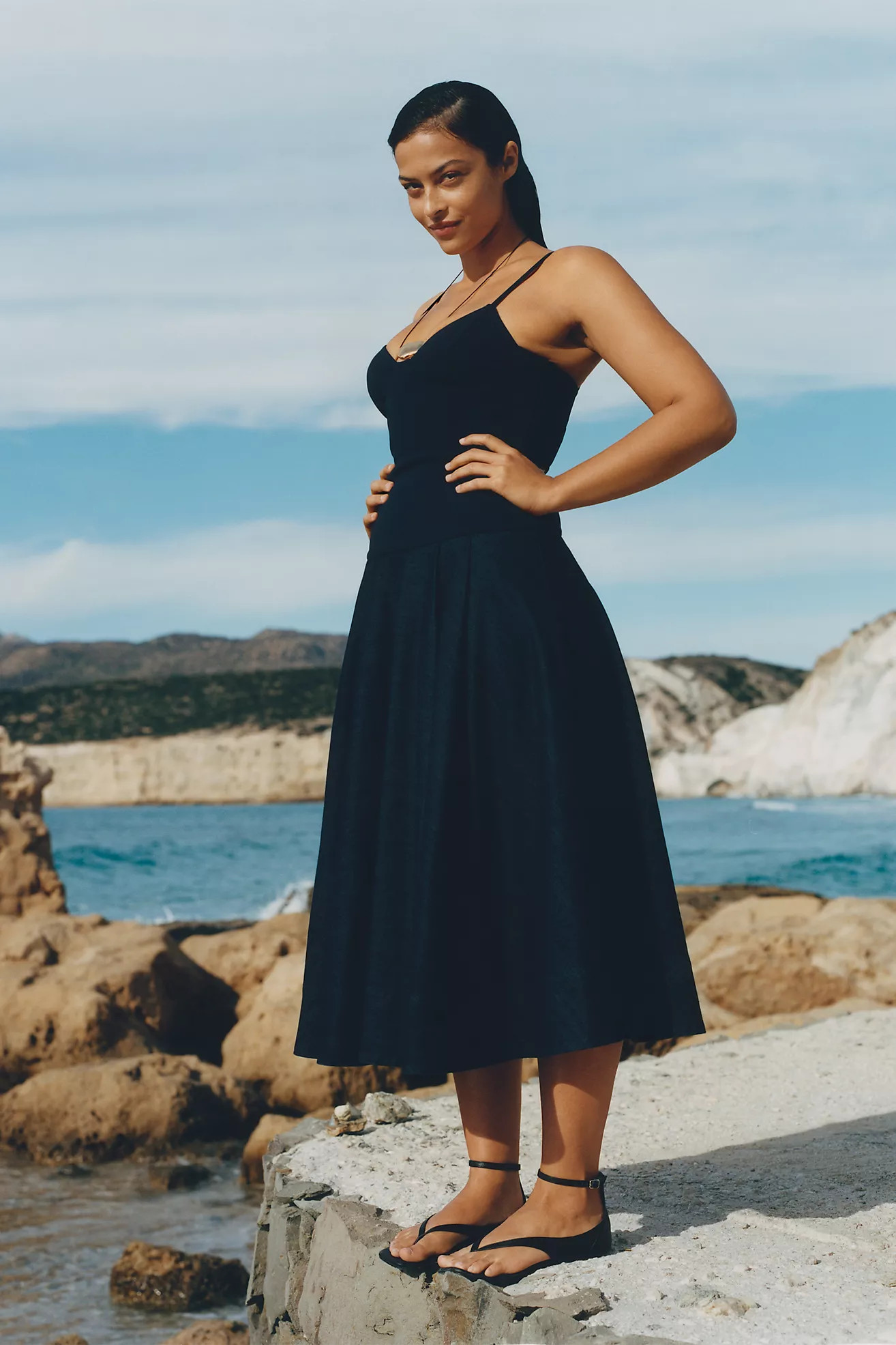 Mare Mare Knit Denim Twofer Midi Dress | Anthropologie (US)