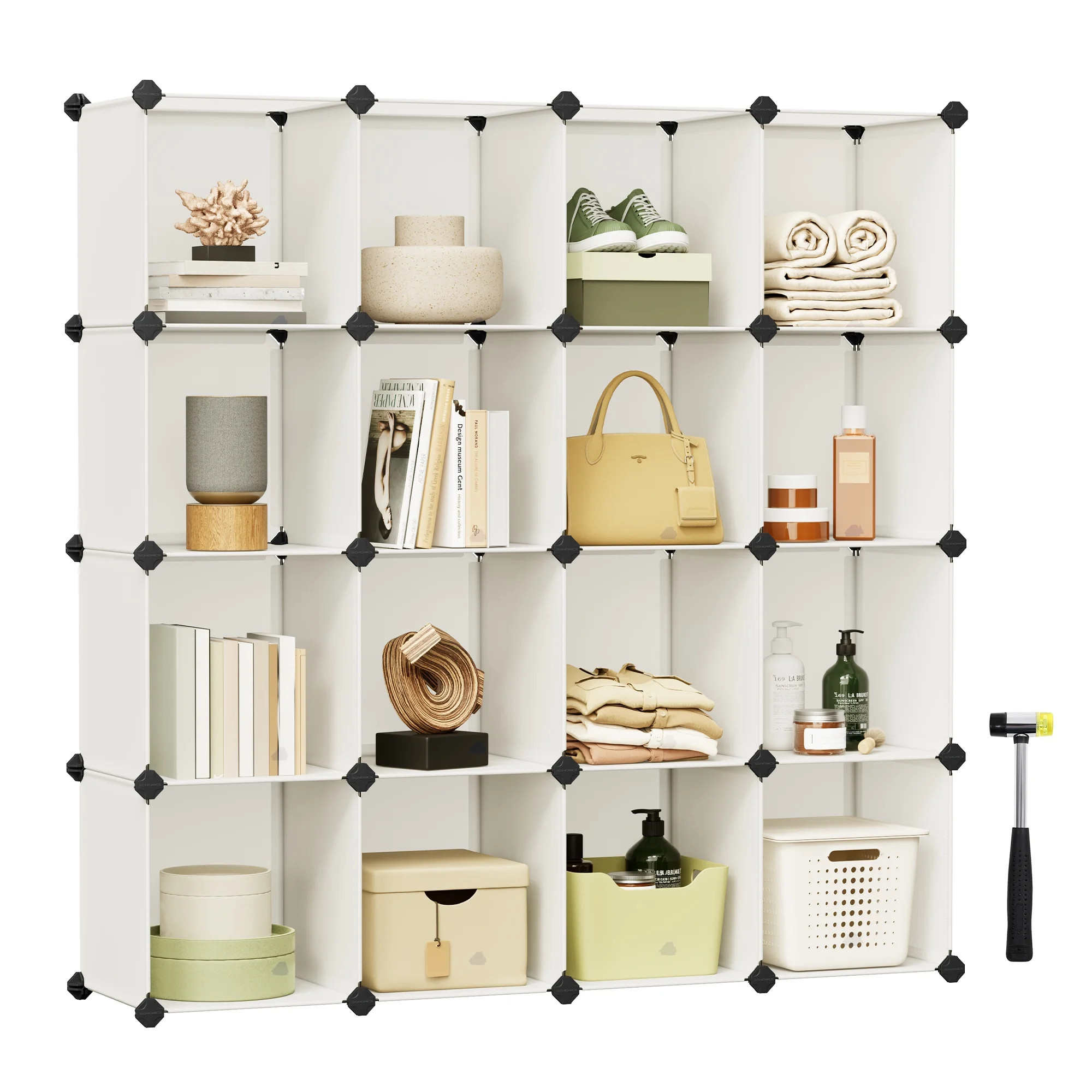SONGMICS 16 Cube Storage Organizer Modular Storage Cube Bookshelf DIY Plastic Closet Storage Shel... | Walmart (US)