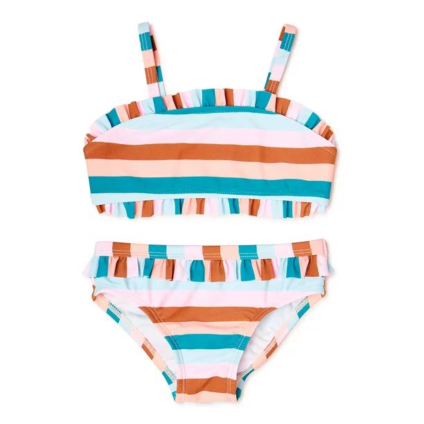 Wonder Nation Baby & Toddler Girls Stripe Bikini, Sizes 12M-5T - Walmart.com | Walmart (US)