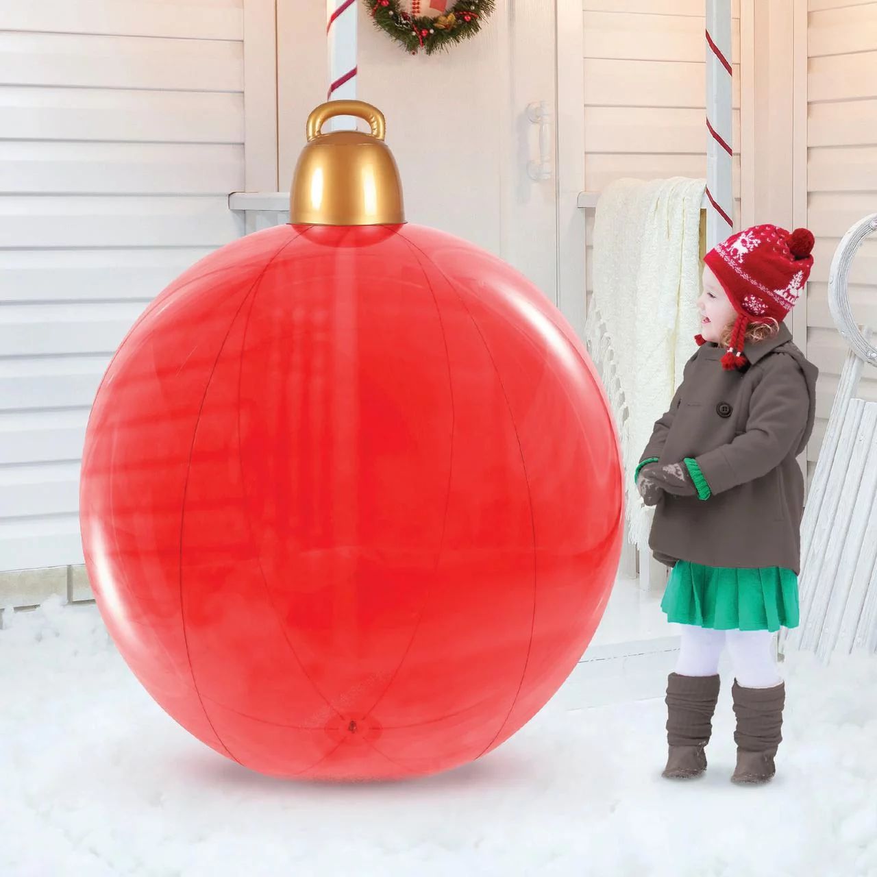 Holiday Time Christmas Blow-Up Inflatable PVC Giant Blue Ornament, 4' - Walmart.com | Walmart (US)