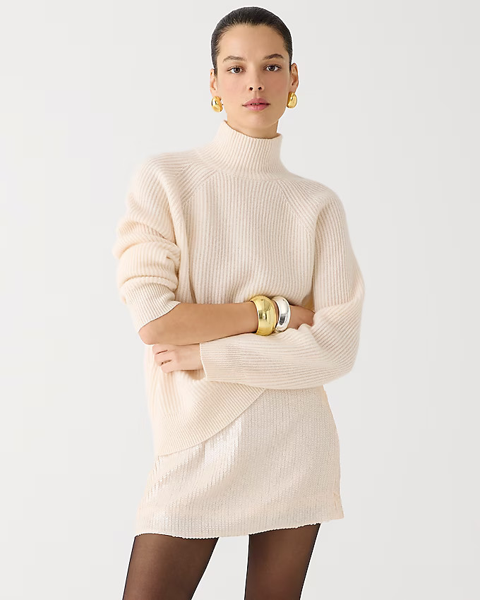 Ribbed cashmere turtleneck sweater | J. Crew US