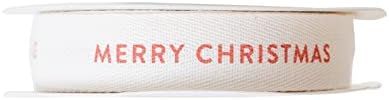 Merry Christmas, Cotton Herringbone Custom Ribbon Natural 5/8” x 10 Yards | Amazon (US)