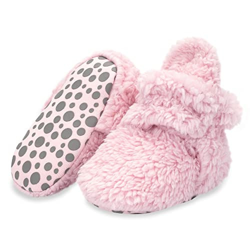 Zutano Unisex Furry Baby Booties with Grippers, Organic Cotton Lining, Baby Registry Must Haves, Baby Pink Furry, 6 Months | Amazon (US)