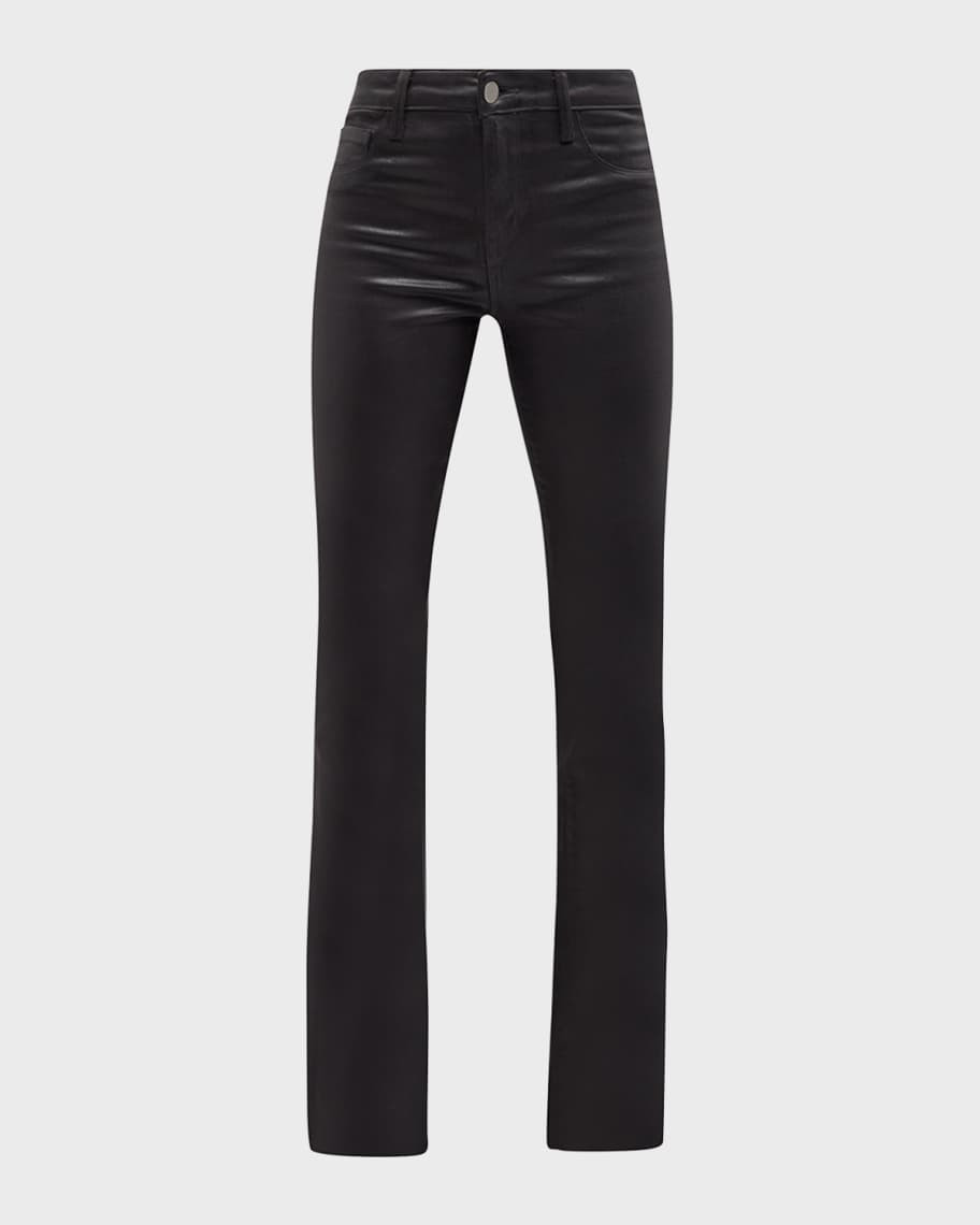L'Agence Ruth High Rise Straight Raw Hem Jeans | Neiman Marcus